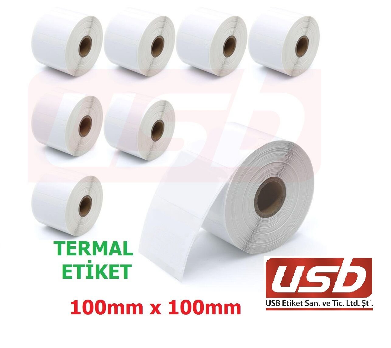 Etiket 100mmX100mm Eko Termal Etiket Barkod Etiket Rulo Etiket