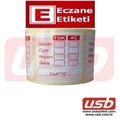 10.000Ad. İlaç Tarif Kullanım Etiketi Eczane Etiketi ilaç Tarif Etiketi